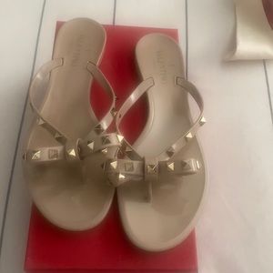 Valentino rockstud flip flops